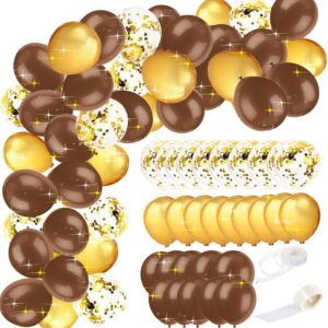 graduation party decorations brown gold 2024/brown gold balloons 45pcs for woodland teddy bear baby shower wild west cowboy party/brown gold birthday decorations