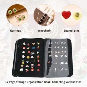 Enamel Pin Display Bag Pin Transaction Book, 12 Page Collectible Pins Board Storage Organization Box Suitable For Various Sizes Of Pins, Travel Brooches, Sports Medals, Paper Clips, And Earrings