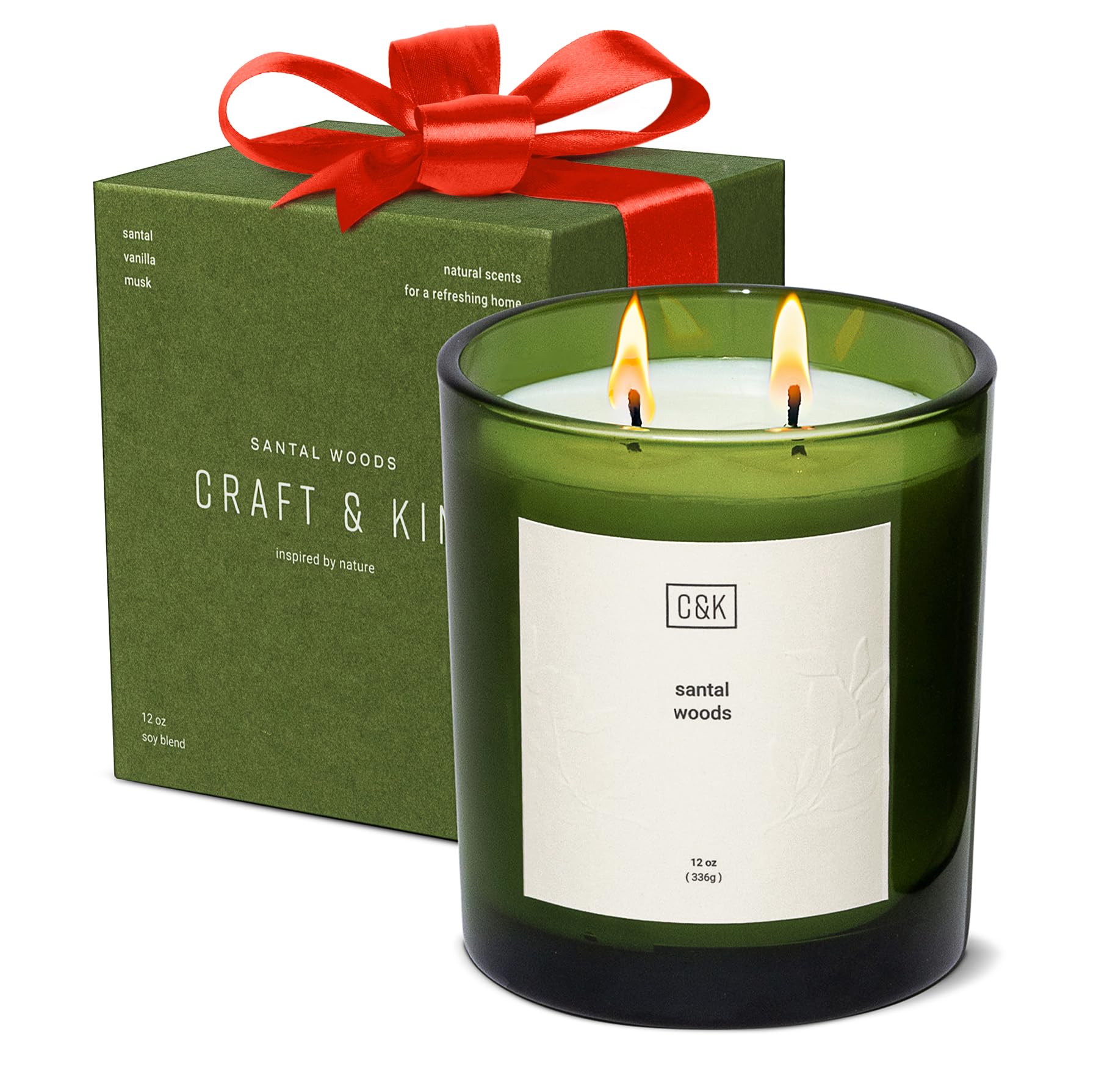 Premium Candle | Santal Woods Christmas Scented Candles for Home | Natural Soy Candles Gifts for Women | Holiday Candles, Nature Collection | Christmas Gift Ideas for Men and Women