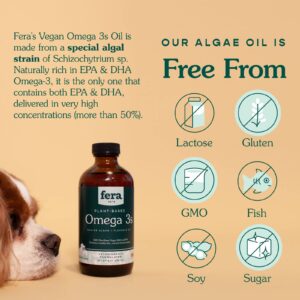 Fera Pets Probiotics and Plant Based Omega 3s, 6, 9 Bundle for Dogs and Cats – All Natural Probiotic Powder with 5 Billion CFUs Per Scoop – Omega 3s for Healthy Skin, Coat, and Immune System (8oz.)