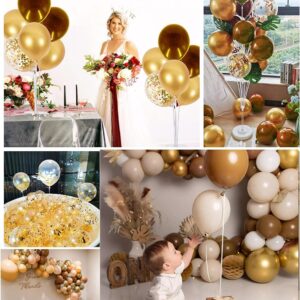 Graduation Party Decorations Brown Gold 2024/Brown Gold Balloons 45pcs for Woodland Teddy Bear Baby Shower Wild West Cowboy Party/Brown Gold Birthday Decorations