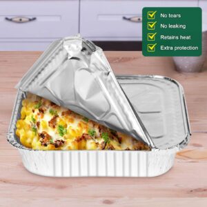 8x8 Aluminum Foil Pans with Lids - 15 Pack Square Disposable Aluminum Baking with Covers - Disposable Baking Pans for Air Fryer, Oven, Cooking