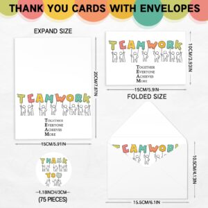 Tenceur 72 Sets Appreciation Cards with Envelopes Employee Appreciation Cards Work Anniversary Cards for Employees Work Anniversary Cards Staff Gifts