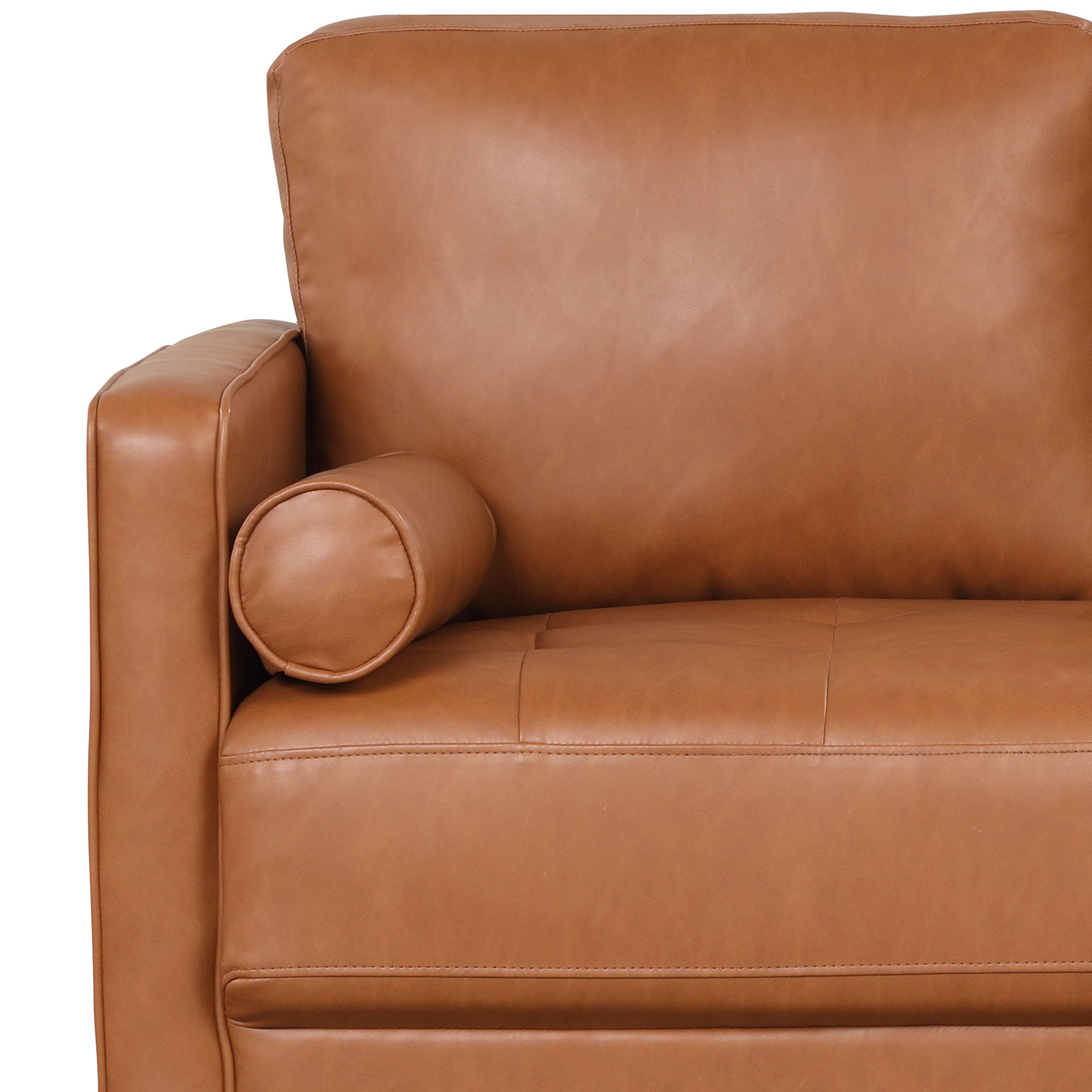 Lifestyle Solutions Lexington Sofa, Faux Leather, Caramel