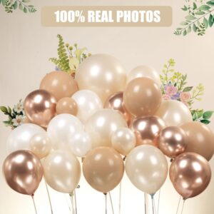 Pearl White Double Stuffed Balloon Arch Metallic Champagne Balloon Garland Neutral Balloon Arch Kit Nude Bobo Cream Apricot Coffee Sand Globos For Boho Baby Wedding Bridal Shower Backdrop Decorations