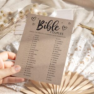 Your Main Event Prints Bridal Shower Games, Fun Activities, Kraft Minimalist Style (Bible Couples Game)