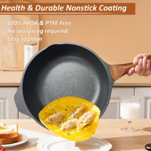 Frying Pan Nonstick Wok Pan, Aneder Woks and Stir Fry Pans 11 Inch Skillet for Electric,Induction and Gas Stoves