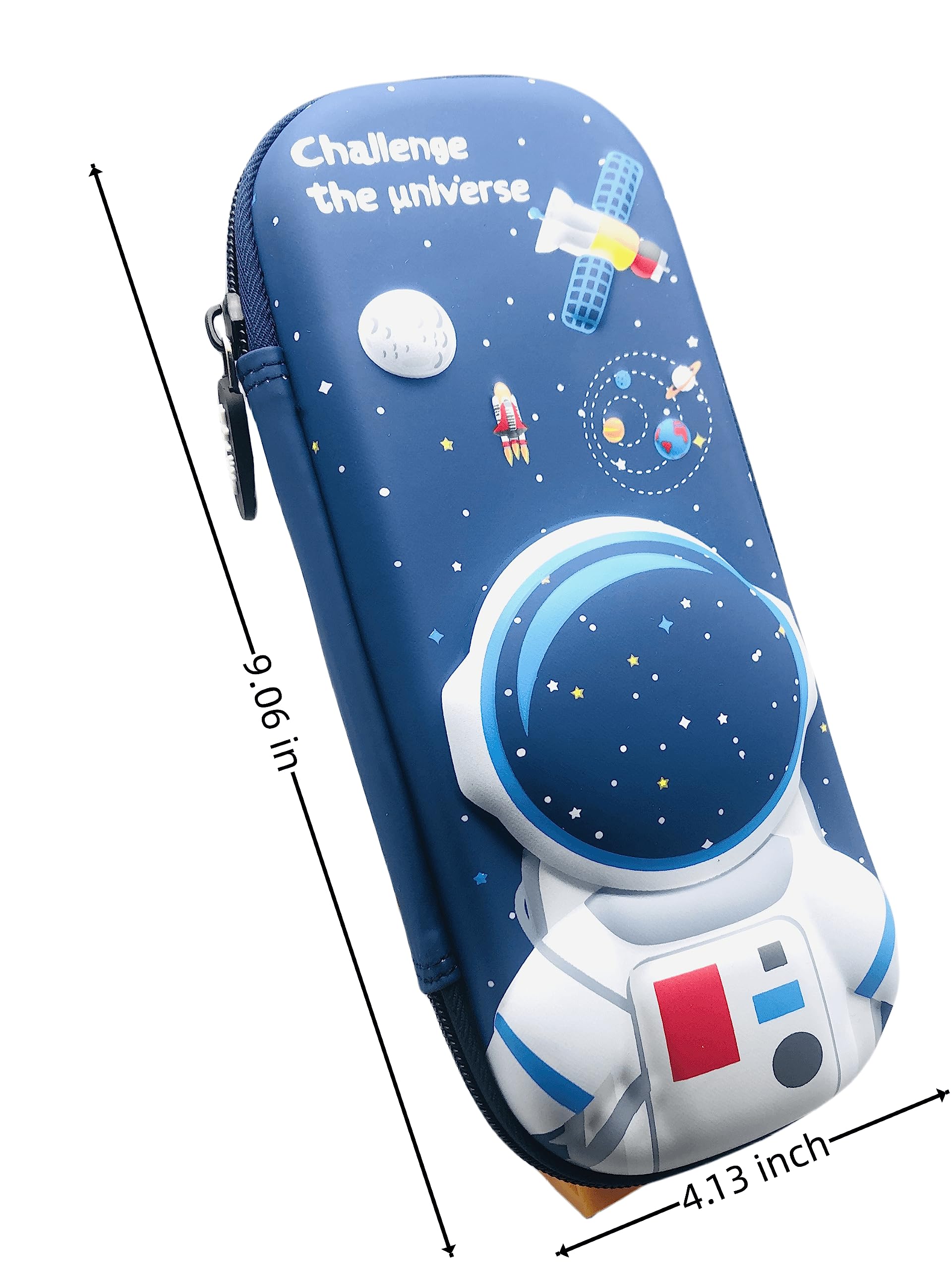 Hianan 3D Pencil Case for Kids, Waterproof Pencil Box with Compartments Pen Pouch (Astronaut)