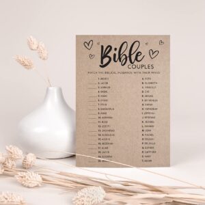 Your Main Event Prints Bridal Shower Games, Fun Activities, Kraft Minimalist Style (Bible Couples Game)