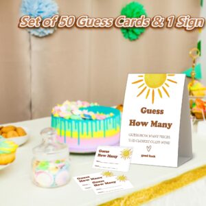 Here Comes The Sun Shower Game,Guess How Many,Baby Shower Games,Wedding Shower Games,Baby Shower Decorations Gender Neutral,Bridal Shower Decoration,Birthday Party Game,50 guess Cards & 1 Sign -11