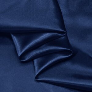 NSGZ Navy Blue Satin Fabric by The Yard, 2 Yards 60" Wide Silky Fabric, Solid Satin Cloth Fabric for Bridal, Wedding, Dress, Crafting, Decoration