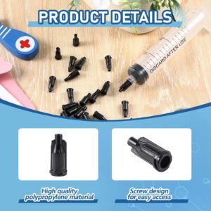 Patelai 2000 Pack Syringe Caps Black Syringe Tip Caps Dispensing Needle Tip Cap for Dispensing Needles Accessories Craft Industrial Use