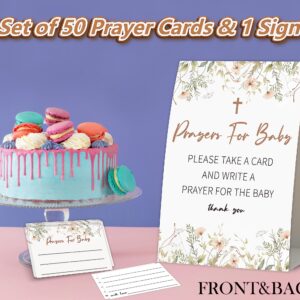 Boho Bridal Baby Shower Decorations,Prayers for Baby,Prayer Cards for Baby Shower,Baby Bible,Baby Shower Games,Pregnancy Prayer Cards,Baby Shower Guest Book,50 Prayer Cards & 1 Sign -11