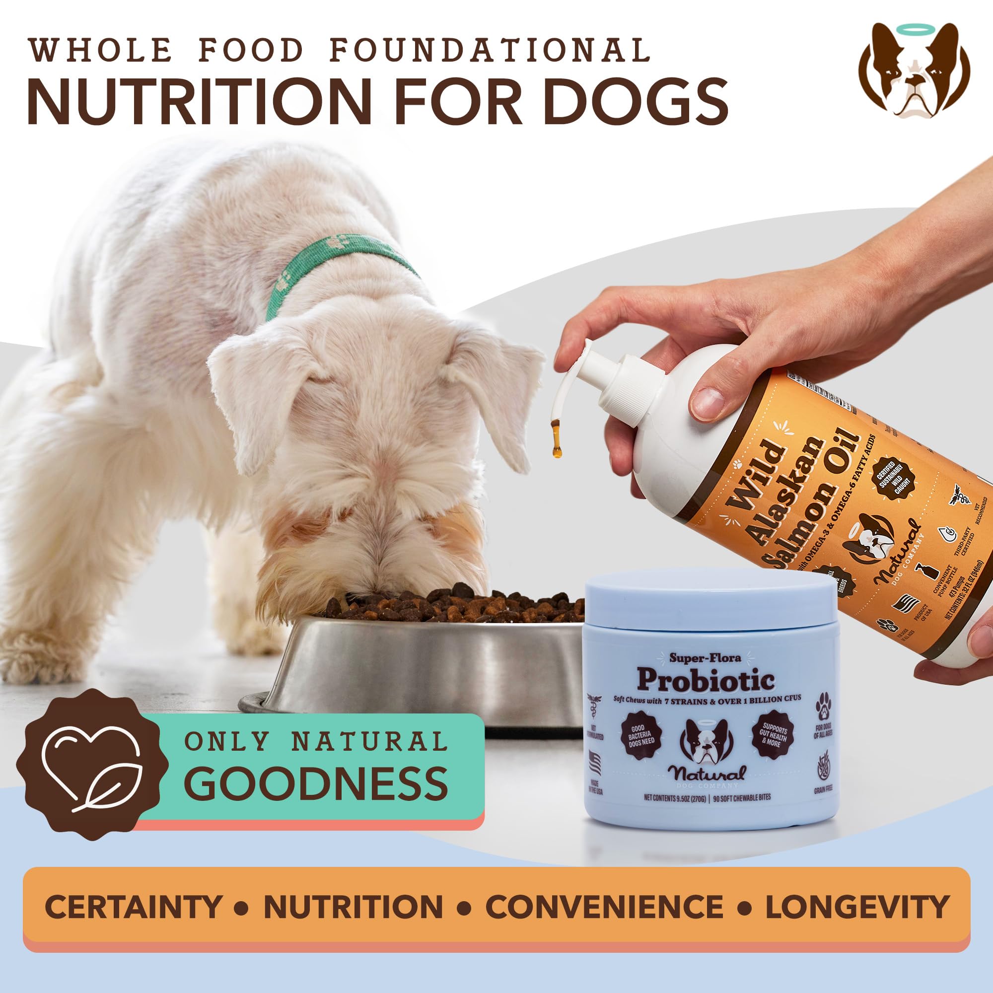 Natural Dog Company Hip & Joint and Probiotic Chews for Dogs Bundle: Glucosamine & Probiotics - Joint Support and Digestive Health Combo for Dogs of All Breeds and Sizes