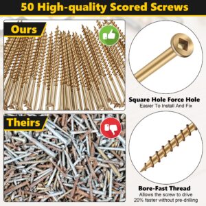 Dreyoo Squeaky Floor Repair Kit, Eliminates Floor Squeak Fit Most Carpet Hardwood Floors, 3233 Woodworking Project Kits Use for Fix Floors, Contains 5 Auxiliary Tools and 50 Screws