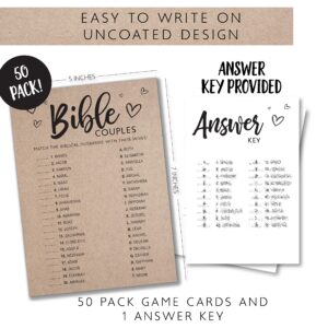 Your Main Event Prints Bridal Shower Games, Fun Activities, Kraft Minimalist Style (Bible Couples Game)