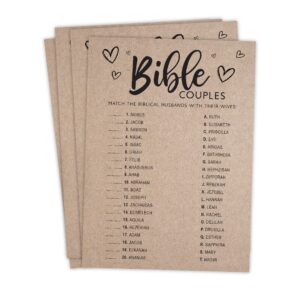 your main event prints bridal shower games, fun activities, kraft minimalist style (bible couples game)