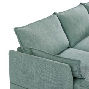 Harper & Bright Designs Large U-Shape Sectional Sofa, Modern Upholstered Sofa Couch with Removable Ottoman and Storage Seat, Convertible Sofa Bed with Reversible Chaise for Living Room, Light Green