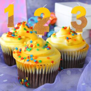 Yellow Number 3 Birthday Candles, Yellow Birthday Number Candles 3 Gold Cake Number Candles 3 Party Celebration