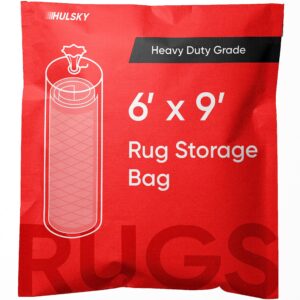 hulsky rug storage bag - 3 mil heavy duty rug storage bag for moving and storage - fits rugs up to 6' x 9' - no vent holes