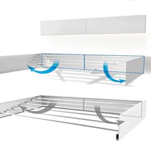 Lader Ned Wall Mounted Drying Rack, Elegant Towel Rack & Clothes Drying Rack Collapsible for Laundry Space-Saving, Folding, Stainless-Steel 60lbs Capacity 40" (White)