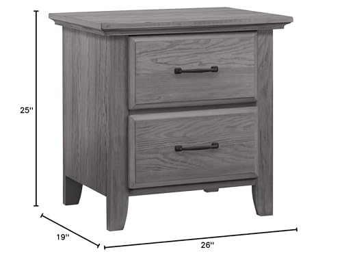 Soho Baby Chandler Premium 2-Drawer Nightstand, Graphite Gray