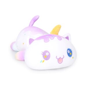 aixini cute cat plush pillow 13.7" ice cream cone kitten stuffed animal, soft kawaii cat plushie gift for kids