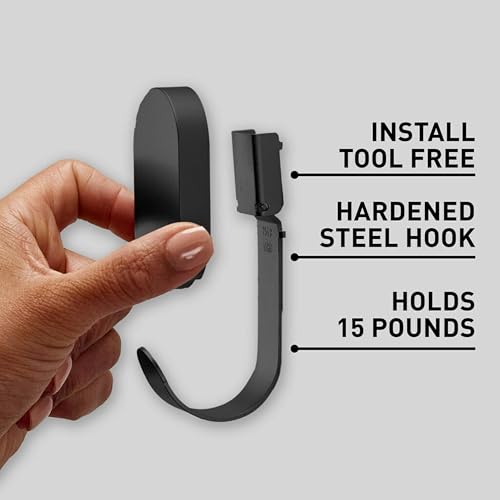 3M CLAW 25 lb. 2 Drywall Black Hooks & 2 Extra Picture Hangers, Heavyweight Hanging Solution for Backpacks, Jackets, Pictures and Room Decor, Cute Wall Hooks - 4 Pack