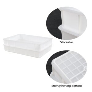 Gainhope 4-Pack Commercial Stackable Pizza Proofing Dough Box, Plastic Pizza Dough Boxes, White