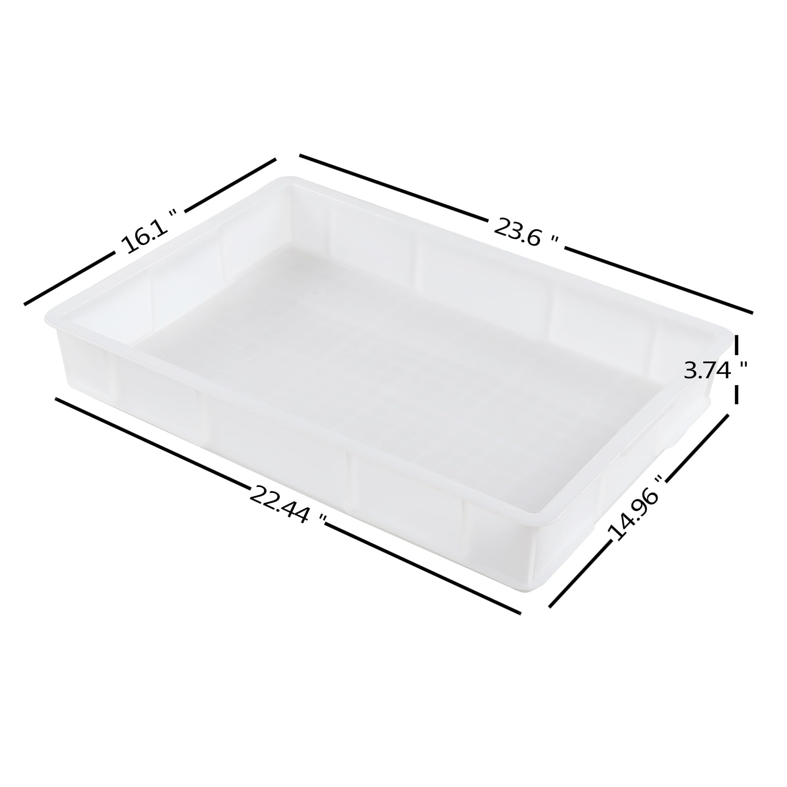 Gainhope 4-Pack Commercial Stackable Pizza Proofing Dough Box, Plastic Pizza Dough Boxes, White