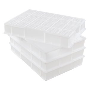 Gainhope 4-Pack Commercial Stackable Pizza Proofing Dough Box, Plastic Pizza Dough Boxes, White