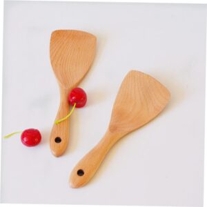 Operitacx Wooden Ladle Cooking Ladle Kitchen Scoop Wood Rice Paddle Rice Cooker Paddle Kitchen Paddle Wood Rice Scoop Wood Spatula Rice Spoon Wooden Paddle Bamboo Long Spoon