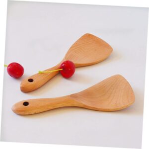 Operitacx Wooden Ladle Cooking Ladle Kitchen Scoop Wood Rice Paddle Rice Cooker Paddle Kitchen Paddle Wood Rice Scoop Wood Spatula Rice Spoon Wooden Paddle Bamboo Long Spoon