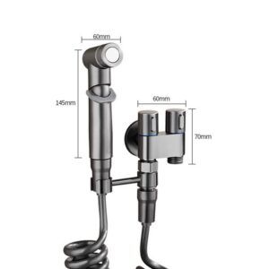 1-In-2-Out Dual Control Valve, Bathroom Faucet Double Handle Dual Control, Dual Control Valve for Bidet and Shower (dual control valve with faucet,black)