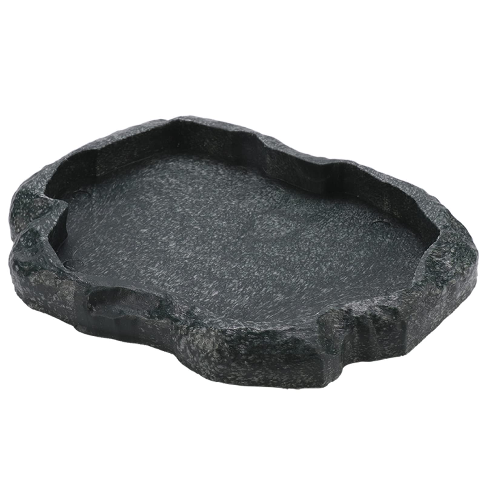 Ejoyous Reptile Rock Food Dish Water Bowl, Resin Terrarium Feeder Feeding Bowl for Tortoise Lizard Amphibian Hermit Turtles (M)