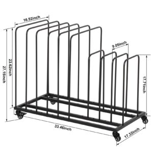 uyoyous Art Storage Rack with Wheels 10 Section Art Drying Rack Metal Storage Stand Rolling Art Painting Display Rack for Canvas Boards, Panel, Crafts Drying and Paintings Display