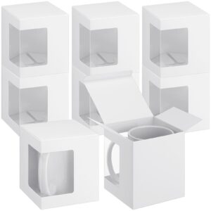 harloon 36 pack mug boxes for gifts coffee mugs boxes gift boxes for shipping sublimation mugs transparent wine glass gift packaging box for blanks 11oz, 12oz, 15oz gift wrapping (white)