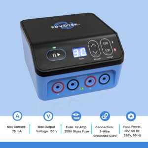 Biologix DuoSource Electrophoresis Bench Power Supply, Adjustable Output Voltage for 1 to 2 Units, Lab Power Supply, Case of 1