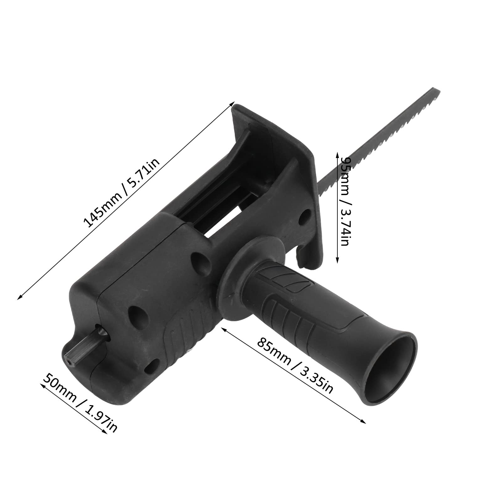 Saw Drill Attachment, Reciprocating Saw Attachment for Cordless Drill with 3 Blades for Metal Wood Cutting Hand Wood Metal Cutter Attachment Drill Saw Attachment Power