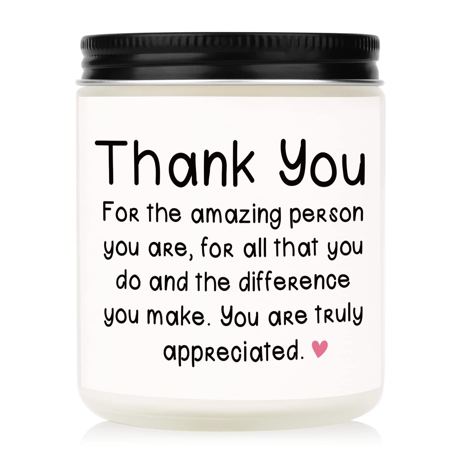 BAUBLEDAZZ Thank You Gifts for Women, Thank You Candle- Handmade Lavender Natural Soy Wax Candle (7oz)- Appreciation Gifts for Friends, Coworker, Employee, Hostess Gifts