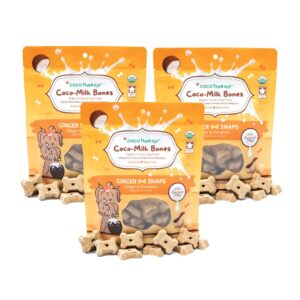 cocotherapy ginger coco-milk bones 3 pack, 6 ounces each, usda organic