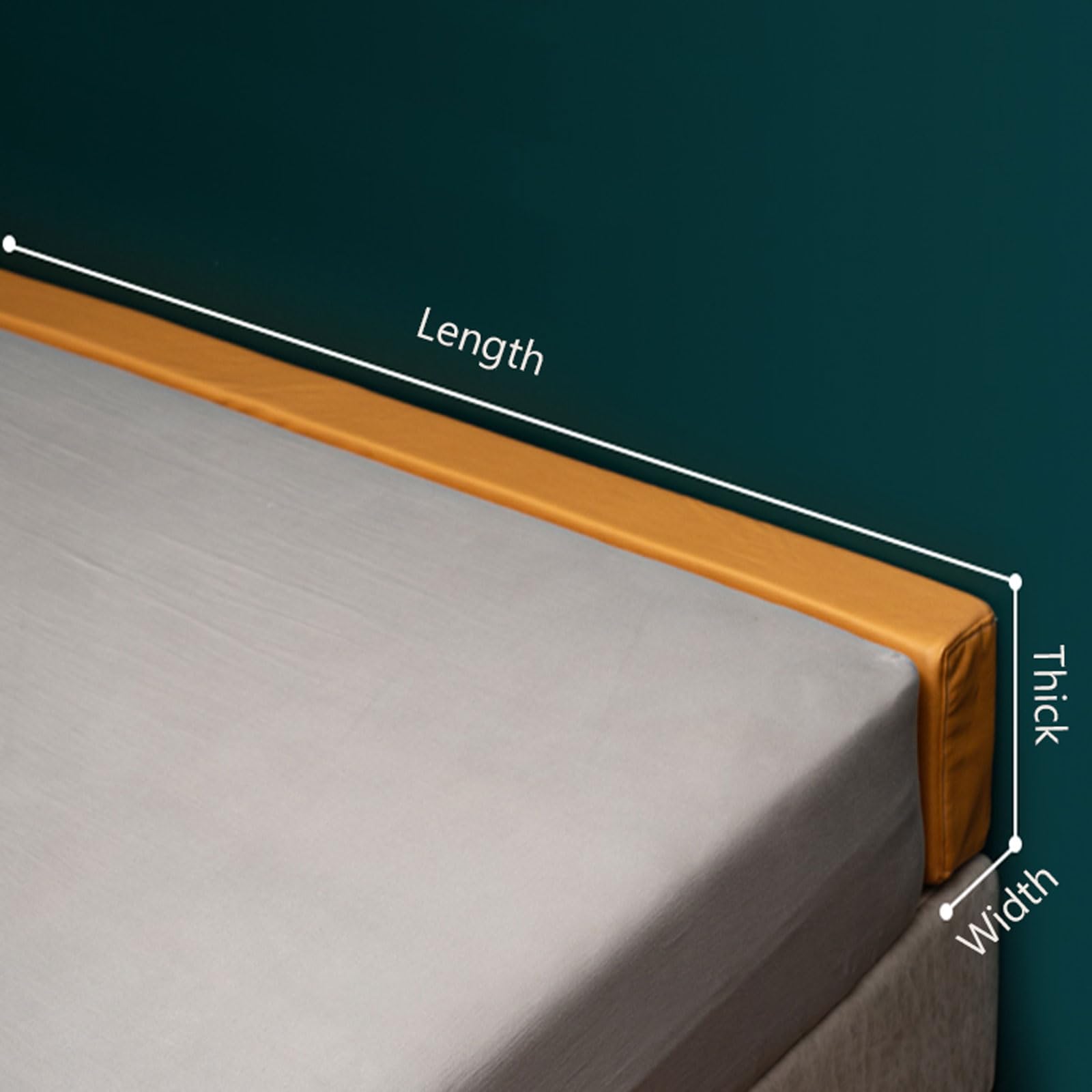 Custom Bed Gap Filler, Mattress Extender for King Twin Full Bed, Space Filler Between Bed and Wall Side with Removable Cover, Thick Wedge Headboard Gap Filler Queen (Technical Cloth)