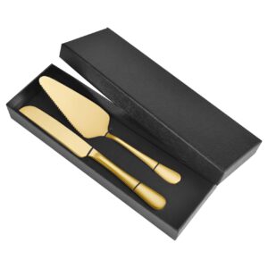 zoyiancy wedding cake knife and server set, gold cake cutting set, stainless steel cake cutter slicer, cake cutter set for wedding, birthday, parties and events