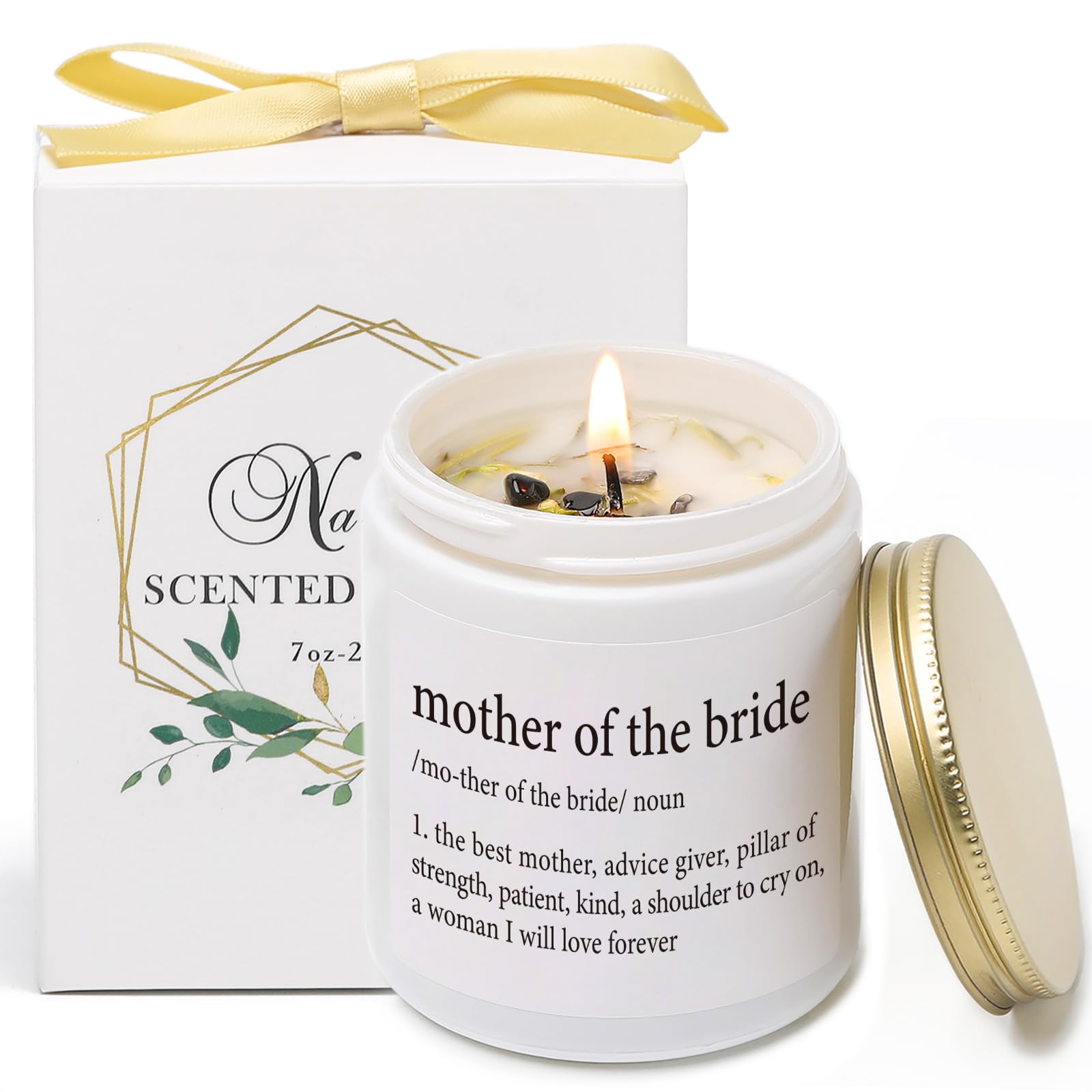 Mother of The Bride Candle, Wedding Gift for Mother of The Bride, Wedding Gifts for Mother-in-Law, Vanilla & Lavender Scented Candles with Crystal