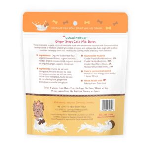 CocoTherapy Ginger Coco-Milk Bones 3 Pack, 6 Ounces Each, USDA Organic