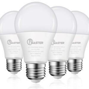 CFMASTER A19 LED Light Bulb, LED Bulbs 100 Watt Equivalent, 5000K Daylight Light Bulbs, 1500 Lumens, E26 Standard Base Lightbulb, Non-Dimmable 15W Bright White Bulbs for Home, ETL Listed(4-Pack)