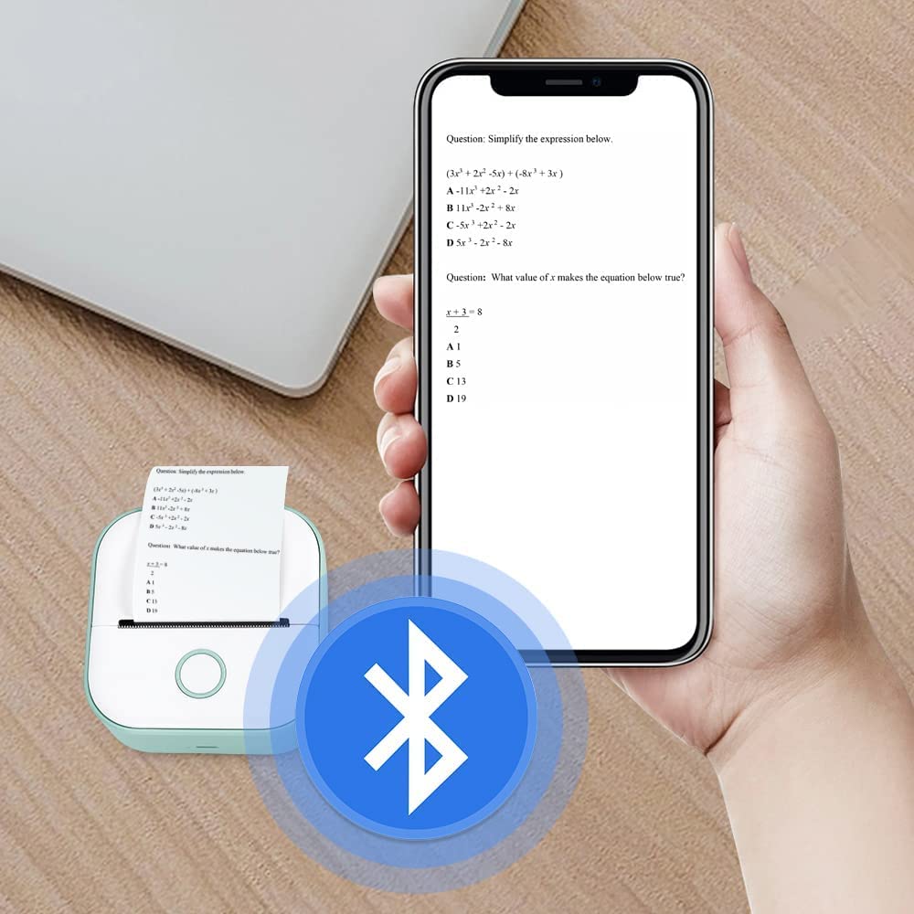 Mini Pocket Printer, New Upgrade Fast Printing Portable Mini Thermal Printer, Wireless Bluetooth Photo Printer Portable Sticker Printer DIY Scrapbook (Color Thermal self-Adhesive *3)