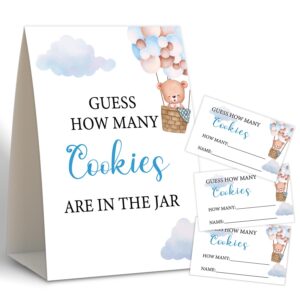 hot air balloon shower game,guess how many cookies,baby shower games,wedding shower game,baby shower decorations gender neutral,bridal shower decoration,birthday party game,50 guess cards & 1 sign-11