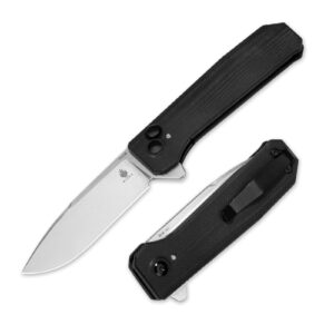 kizer brat folding knife, 3.5 inches stain 154cm steel blade edc pocket knife g10 handle flipper opener v3630c1