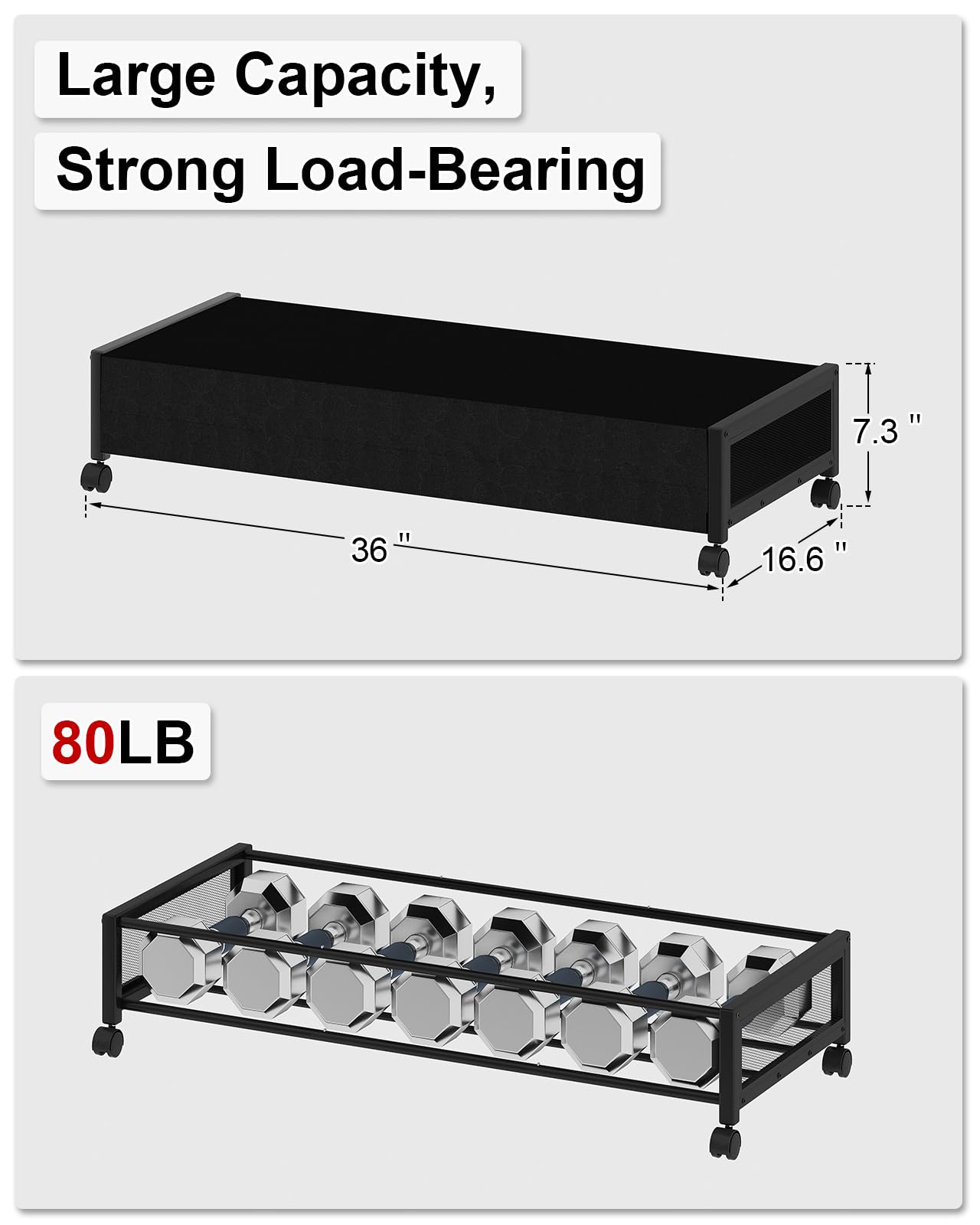 Fokyfok 2 pack Under the Bed Storage Containers,36" Underbed Storage with Wheels,Under Bed Shoe Storage,Under Bed Rolling Storage,Large Under Bed Storage,Underbed Drawers,Underbed Storage with Lid